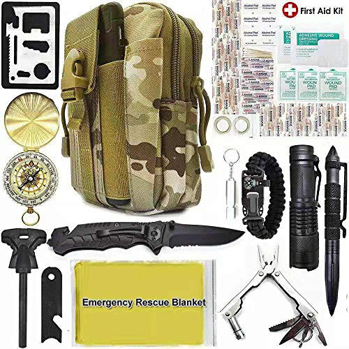 KEPEAK Survival Gear Professional Emergency Kit Outdoor Survival Kit for Camping Hiking Earthquake and Other Emergency