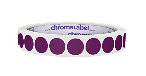 ChromaLabel 1 2 Inch Round Permanent Color Code Dot Stickers 1000 Labels per Roll Purple