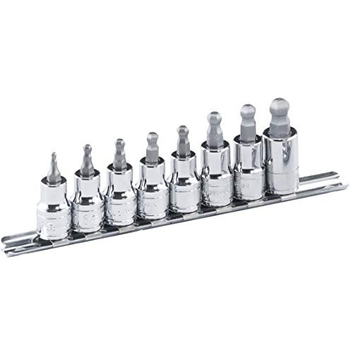 Genius Tools 8PC 3 8  Dr SAE Wobble Hex Bit Socket Set   BS 308WHS