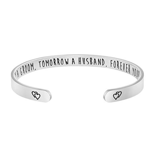Mother of The Groom Gift Personalized Women Jewelry Today a Groom Tomorrow a Husband Forever Your Son Cuff Bracelet