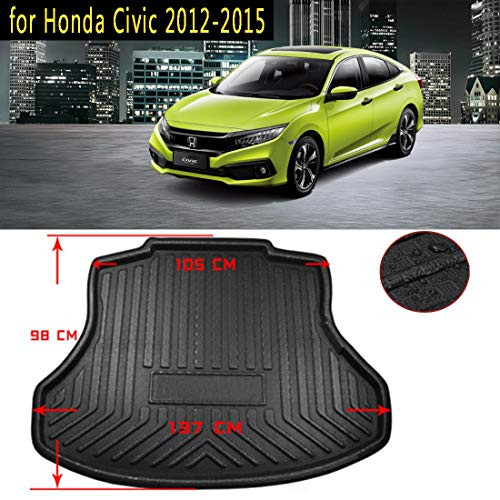 ZYHW Black Rear Trunk Tray Auto Cargo Liner Boot Rear Trunk Mat Floor Mat Cover Protector for 2012 2015 Civic