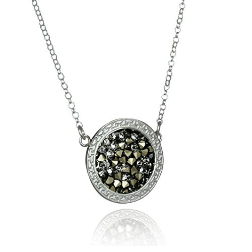 Stera Jewelry Sterling Silver Necklace Made with Swarovski Pave Crystal Rock Pendant 18 4 Inches Stera Jewelry Sterling Silver Necklace Made with Swarovski Pave Crystal Rock Pendant 18 4 Inches