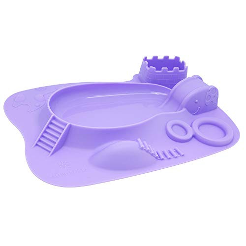Silicone Amusemat Plate for Baby and Toddler Purple Whale by Marcus   Marcus