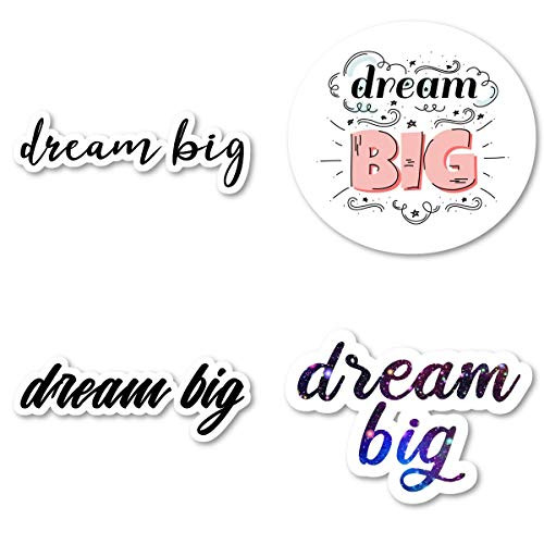 Dream Big Packs Sticker Pack Inspirational Stickers   4 Pack   Laptop Stickers   for Laptop Phone Tablet Vinyl Decal Sticker  4 Pack  S211259