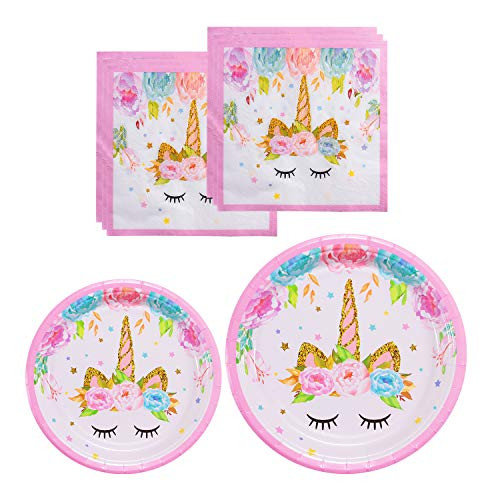 Unicorn Themed Party Supplies Set Unicorn Plates and Napkins Magical Unicorn Birthday Party Decorations for Girls and Baby Shower Serves 16 Unicorn Themed Party Supplies Set Unicorn Plates and Napkins Magical Unicorn Birthday Party Decorations for Girls and Baby Shower Serves 16