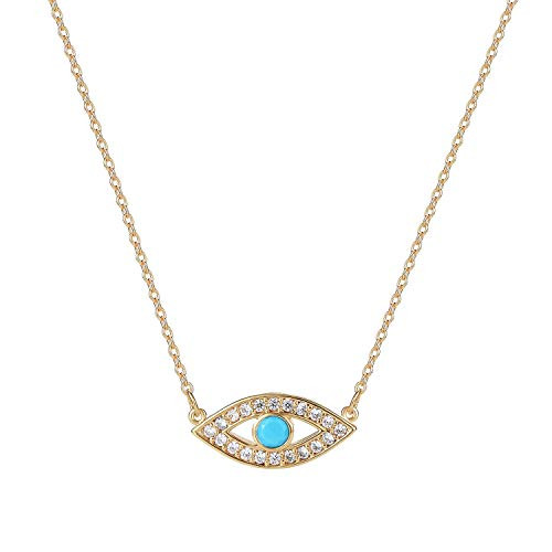 MYEARS Women Evil Eye Necklace Gold Pendant Turquoise Diamond CZ Pave 14K Gold Filled Chain Dianty Boho Beach Simple Handmade Jewelry Gift MYEARS Women Evil Eye Necklace Gold Pendant Turquoise Diamond CZ Pave 14K Gold Filled Chain Dianty Boho Beach Simple Handmade Jewelry Gift
