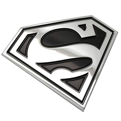 Fan Emblems Superman 3D Car Badge   Classic Logo  Black and Chrome
