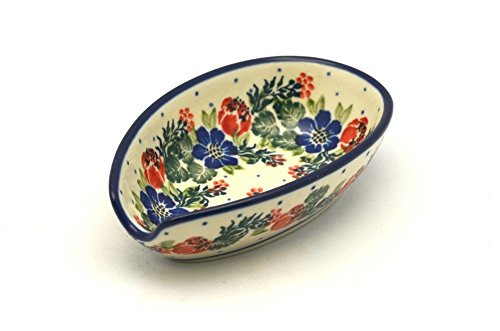 Polish Pottery Spoon Rest   Garden Party