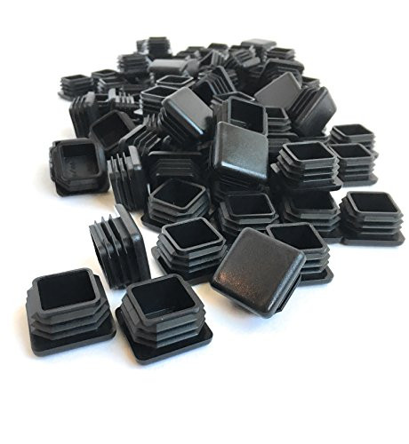 1 Inch Square Tubing End Caps  100 PK   14 20 Gauge for Thinner Wall Tubing  Plastic Plugs End Caps Plastic End Caps Plastic Plugs for Square Tubing Black Plastic Square Plugs
