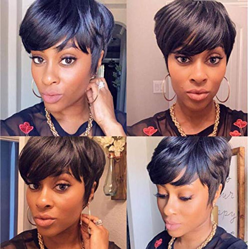 AWEISE Short Human Hair Wigs for Black Women Pixie Cut Wigs Short Pixie Wig for Black Women Short Bob Wigs with Bangs AWEISE Short Human Hair Wigs for Black Women Pixie Cut Wigs Short Pixie Wig for Black Women Short Bob Wigs with Bangs