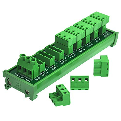 DIN Rail Mount 30A 300V 8x3 Position Pluggable Terminal Block Distribution Module