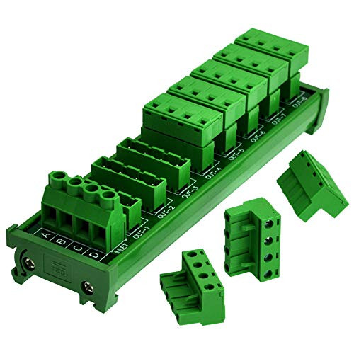 DIN Rail Mount 30A 300V 8x4 Position Pluggable Terminal Block Distribution Module