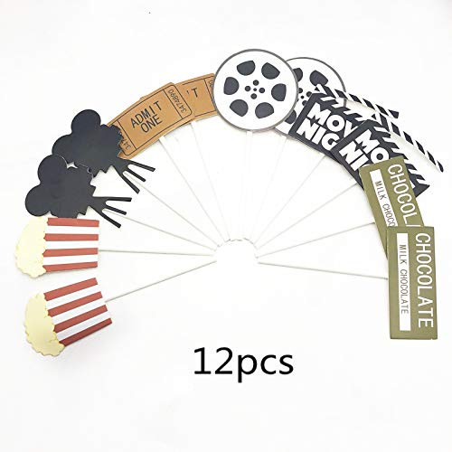 ODDIER Movie Cupcake Toppers Movie Night Cupcake Picks Hollywood Theme Baby Shower Birthday Party Cake Decoration 12pcs ODDIER Movie Cupcake Toppers Movie Night Cupcake Picks Hollywood Theme Baby Shower Birthday Party Cake Decoration 12pcs