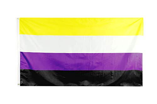 FLAGLINK Nonbinary Pride Flag 3x5Fts  LGBTQIA Non Binary NB Gender Rainbow Banner