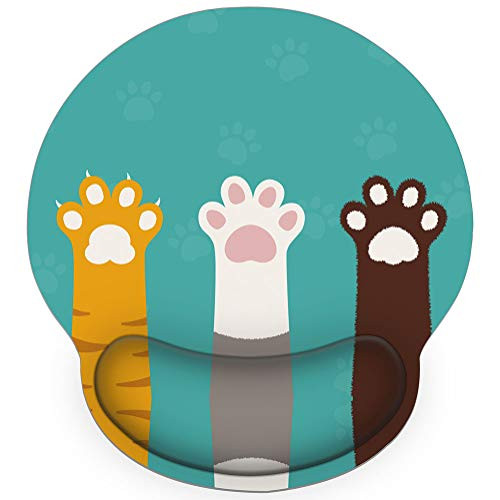 HILUCKI Mouse Pad Ergonomic Mouse Mat with Wrist Support Rest Memory Foam Computer Mouse Pad with Nonslip Rubber Base for Home Office Laptop Gaming  MB 003