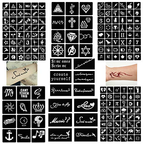 Temporary Tattoos Stencil Glitter Tattoos Kit Henna Tattoos Templates SetReusable Stickers Stencils Body Art Designs Tattoo for WomenKids
