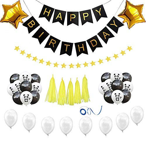 Panda Themed Birthday Balloons Decorations Set Party Supplies   Panda balloon Baby Shower Animal Theme party Kids Panda Bear Birthday Decorations