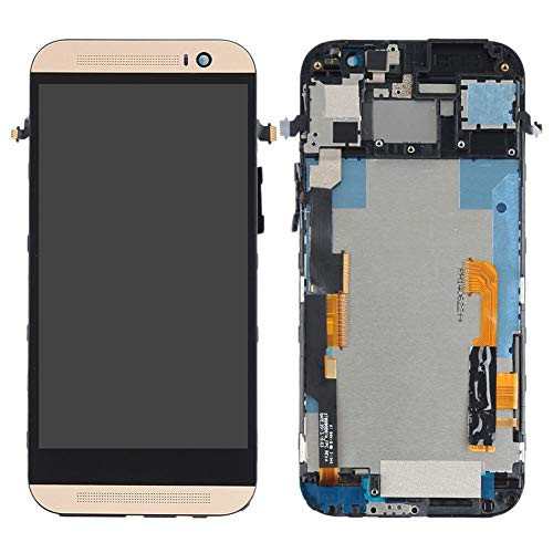 for HTC One M8 831c 6525lvw 6995lvw Replacement LCD Screen   Touch Screen Digitizer Assembly  Gold  Frame
