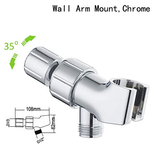 CEKER Shower Arm Bracket for Handheld Showerheads Adjustable Shower Head Holder Mount Polished Chrome