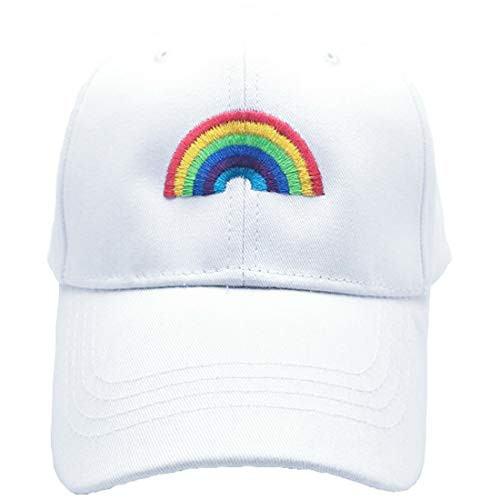 Agshcqi Baseball Cap Rainbow Hat Canada Dad Hat Sunhat Headwear Adjustable Pride Headgear Embroidered White Adjustable