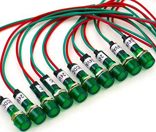 10 YC 9WRT 1G 120 10 YuCo CE Listed 9MM Compact Panel Mount Indicator LED Pilot Light Green 120V AC DC