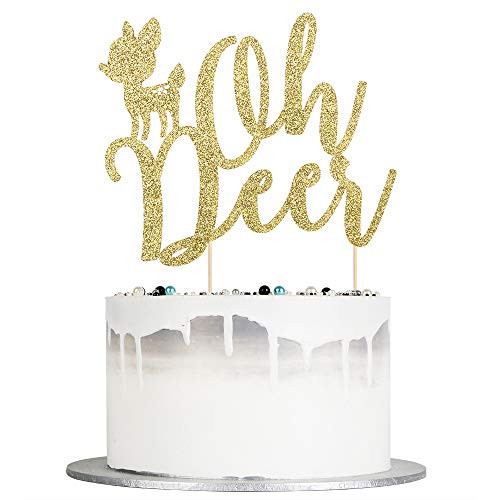 Auteby Oh Deer Cake topper Gold Glitter Cake topper for Baby Shower Party Decoration Supplies Auteby Oh Deer Cake topper Gold Glitter Cake topper for Baby Shower Party Decoration Supplies