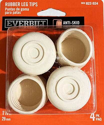 1 1 8 in Off White Rubber Leg Tips  4 Pack