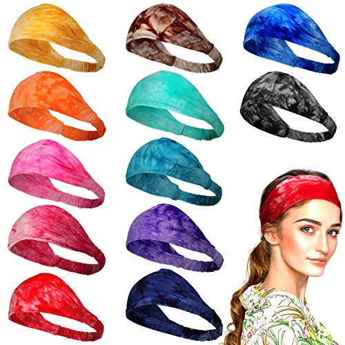 12 Pieces Tie Dye Headbands Bandana Elastic Yoga Wide Headwraps Colorful Wide Stretchable Cotton Sports Running Hairband for Girls Women Assorted Colors 12 Pieces Tie Dye Headbands Bandana Elastic Yoga Wide Headwraps Colorful Wide Stretchable Cotton Sports Running Hairband for Girls Women Assorted Colors