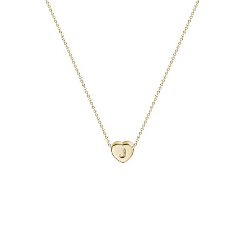 Tiny Gold Initial Heart Necklace 14K Gold Filled Handmade Dainty Personalized Heart Choker Necklace for Women Letter J Tiny Gold Initial Heart Necklace 14K Gold Filled Handmade Dainty Personalized Heart Choker Necklace for Women Letter J