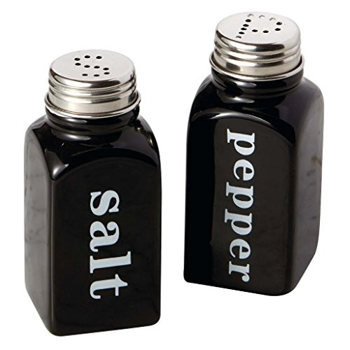 DII Design Imports Ceramic Salt & Pepper Shakers (Black)