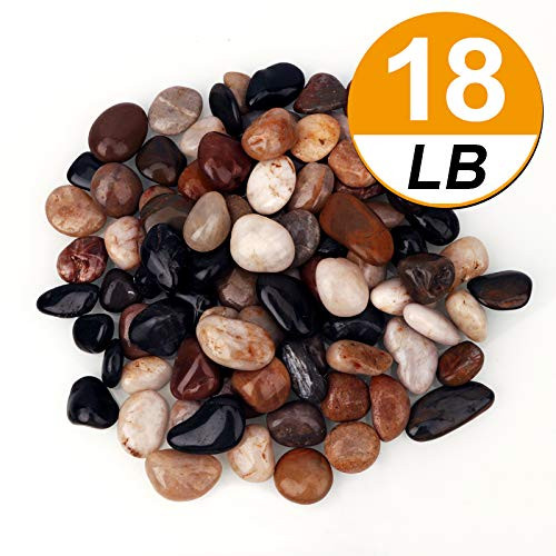 18 Pounds  Pebbles Aquarium Gravel River Rock Natural Polished Decorative GravelGarden Outdoor Ornamental River Pebbles Rocks Mixed Color Stones?Polished Gravel for Landscaping Vase Fillers  18