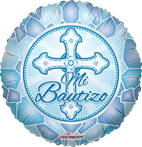 Spanish Baptism Mylar Balloons 18  Blue  3 ct