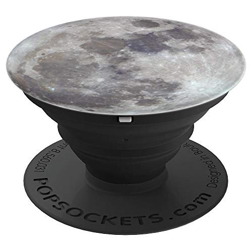 True Color    Full Moon Lunar Grey Design   PopSockets Grip and Stand for Phones and Tablets