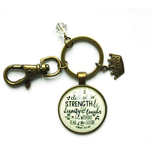 FLYING DRAGON She is Clothed Strength Dignity Keychain