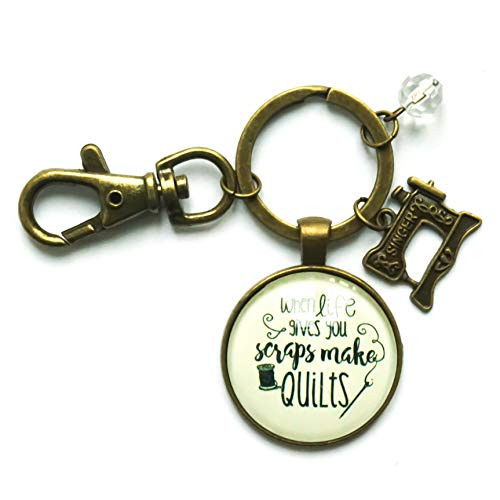 FLYING DRAGON Quilters When Life Gives Scraps Quilts Seamstress Keychain