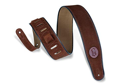 Levy s Leathers MSS3 BRN Signature Series Hand Brushed Suede Guitar Strap Brown