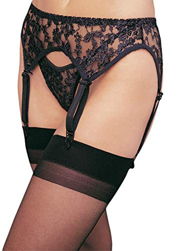 Leg Avenue womens Lace Garter Belt and Thong lingerie sets Black One Size US