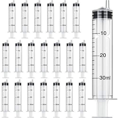 Large Plastic Syringe for Scientific Labs and Dispensing Multiple Uses Measuring Syringe Tools  30 ml 20
