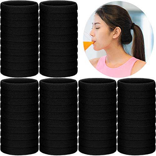 200 Pieces Seamless Cotton Hair Ties Thick Elastic Ponytail Holders Hair Bands No Crease Hair Ropes Hair Accessories for Women Girls Black 200 Pieces Seamless Cotton Hair Ties Thick Elastic Ponytail Holders Hair Bands No Crease Hair Ropes Hair Accessories for Women Girls Black