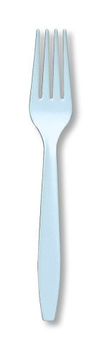 Creative Converting Touch of Color Premium 24 Count Plastic Forks Pastel Blue