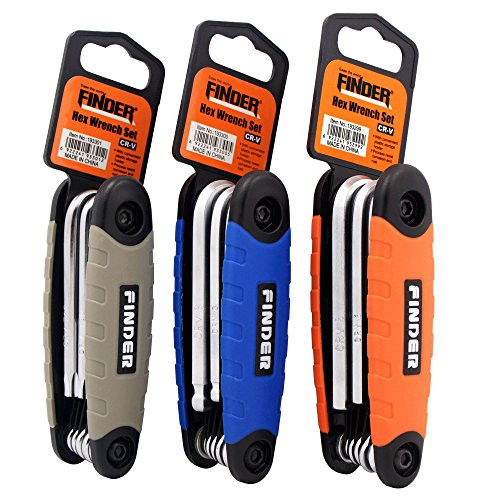 FINDER Portable 8 in 1 Folding Star Hex Key Set Premium Harden Tempered Vanadium Steel Chromed Finish for Bicycle and Home Appliance Maintenance Repairing