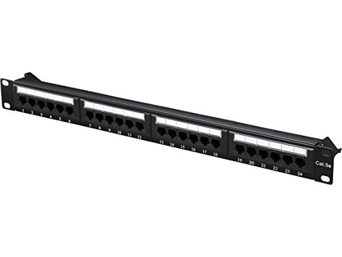 Rosewill 24 Port Cat5 5e RJ 45 UTP Unshielded Wallmount or Rackmount Ethernet Patch Panel Certified 100Mhz Cat 5e Krone Connectors Color Coded Labeling RSA 1UPAC5E001