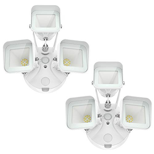 Olafus 2 Pack 50W LED Security Lights 3 Head Outdoor Flood Light 5000LM Super Bright IP65 Waterproof Floodlight Fixture 5000k Daylight White Exterior Lighting for Garage Patio Garden Porch Olafus 2 Pack 50W LED Security Lights 3 Head Outdoor Flood Light 5000LM Super Bright IP65 Waterproof Floodlight Fixture 5000k Daylight White Exterior Lighting for Garage Patio Garden Porch