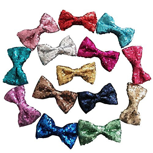 Yazon 15pcs Sequin Bows Hair Clips Baby Girl s Hair Bows Alligator Clips Toddler Hair Accessories by Yazon Yazon 15pcs Sequin Bows Hair Clips Baby Girl s Hair Bows Alligator Clips Toddler Hair Accessories by Yazon