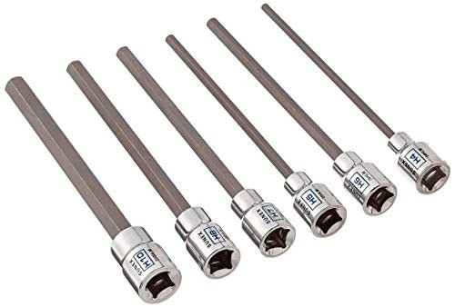 6Pc 3 8  Drive Chrome Long Hex Bit Socket Rail   Metric