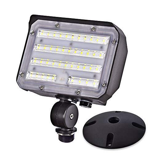 SZGMJIA 30W LED Flood Light with Knuckle Dusk to Dawn Photocell 5000K 3900lm 150W Equivalent Waterproof with Base for Wall Mount Outdoor Security Fixture for Entrance Garden Yards SZGMJIA 30W LED Flood Light with Knuckle Dusk to Dawn Photocell 5000K 3900lm 150W Equivalent Waterproof with Base for Wall Mount Outdoor Security Fixture for Entrance Garden Yards