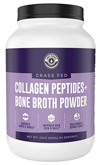 Collagen Bone Broth Powder 2lb Grass Fed Bone Broth with Collagen Peptides Unflavoured Grass Fed Hydrolyzed Beef Zero Carb Dairy Free Protein Powder 64 Servings by Left Coast Performance Collagen Bone Broth Powder 2lb Grass Fed Bone Broth with Collagen Peptides Unflavoured Grass Fed Hydrolyzed Beef Zero Carb Dairy Free Protein Powder 64 Servings by Left Coast Performance
