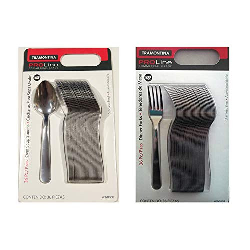 Tramontina Pro Line 36 Dinner Forks Commercial Grade Stainless Steel   36 Spoon