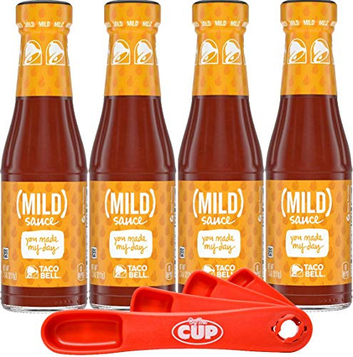 Taco Bell Mild Sauce 75 Ounce  Pack of 4  with By The Cup Swivel Spoons