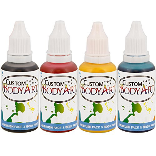 4 Color Custom Body Art Water Based Airbrush Face and Body Paint Make Up Kit